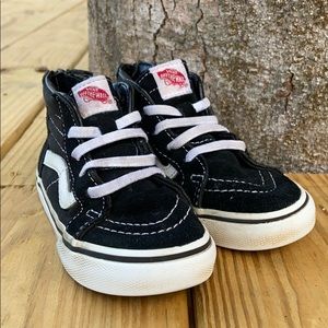 Toddler Boys Black Vans Size 8 Toddler